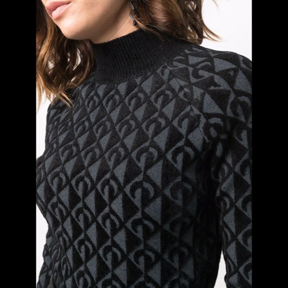 Marine Serre Moon Jacquard Roll Neck Jumper - Picture 2 of 5
